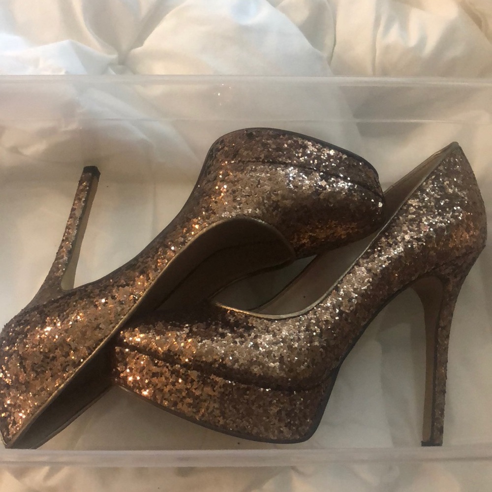 Gold/Bronze Sequin Stilettos
